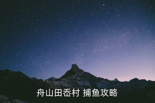 舟山田岙村 捕鱼攻略