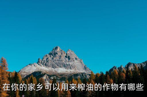 在你的家乡可以用来榨油的作物有哪些