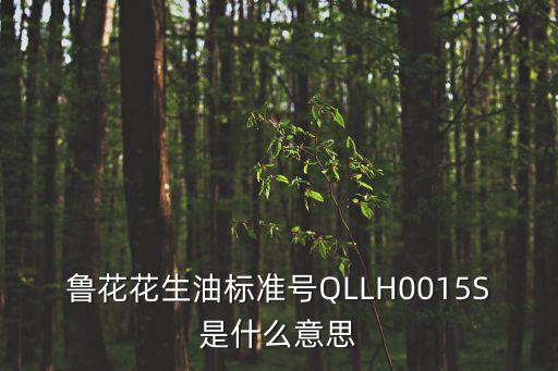 鲁花花生油标准号QLLH0015S是什么意思