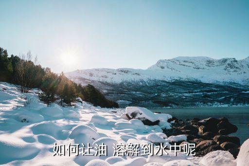 如何让油 溶解到水中呢