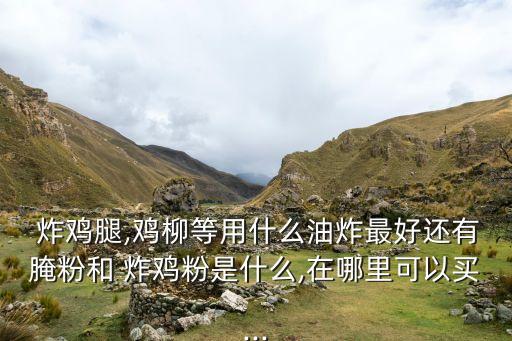  炸鸡腿,鸡柳等用什么油炸最好还有腌粉和 炸鸡粉是什么,在哪里可以买...