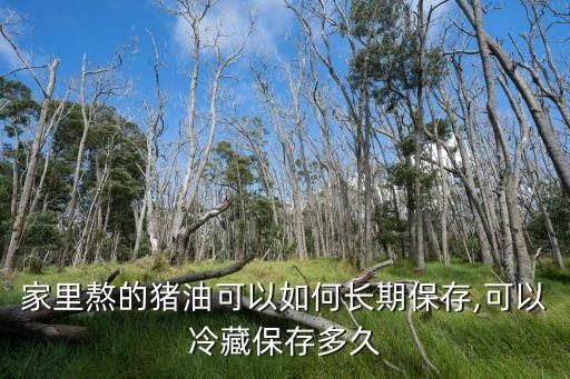 家里熬的猪油可以如何长期保存,可以冷藏保存多久