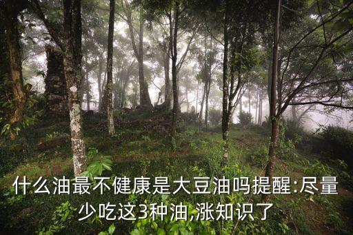 什么油最不健康是大豆油吗提醒:尽量少吃这3种油,涨知识了