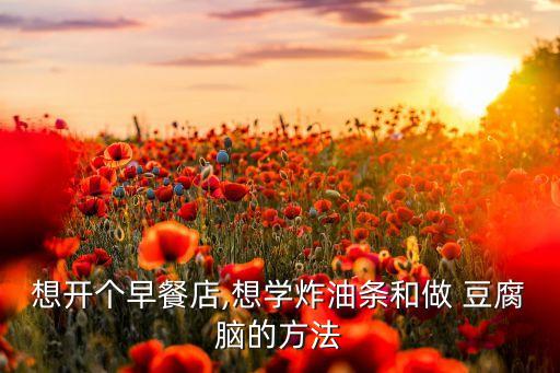 想开个早餐店,想学炸油条和做 豆腐脑的方法