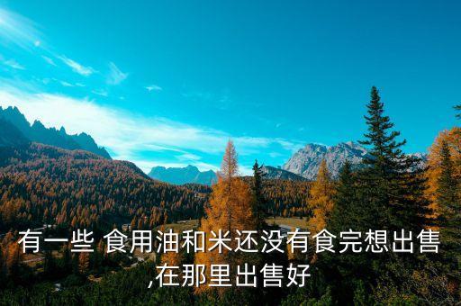 有一些 食用油和米还没有食完想出售,在那里出售好