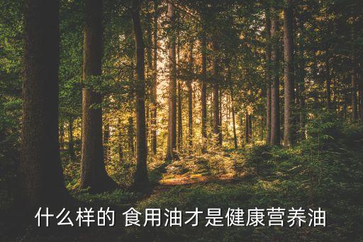 什么叫好食用油,买什么食用油健康又放心