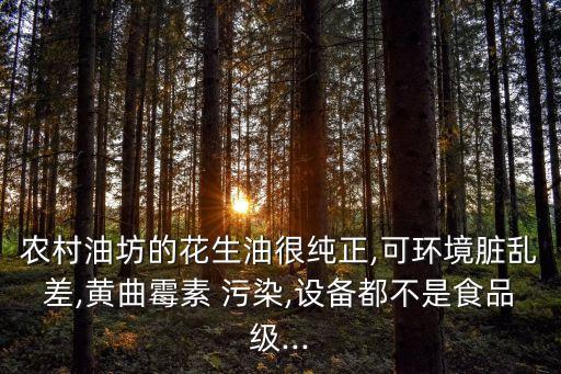 农村油坊的花生油很纯正,可环境脏乱差,黄曲霉素 污染,设备都不是食品级...