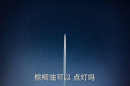 棕榈油可以 点灯吗