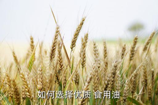 请问怎么选食用油,怎么选食用油最好最健康
