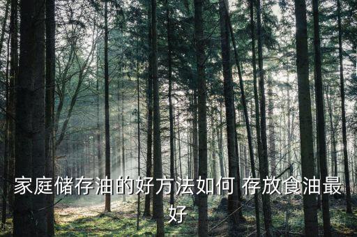 家庭储存油的好方法如何 存放食油最好