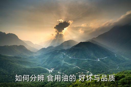如何分辨 食用油的 好坏与品质