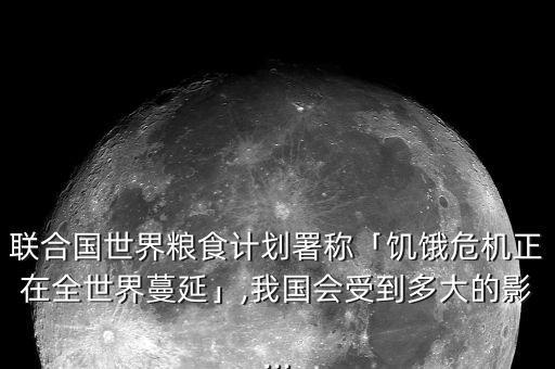 联合国世界粮食计划署称「饥饿危机正在全世界蔓延」,我国会受到多大的影...