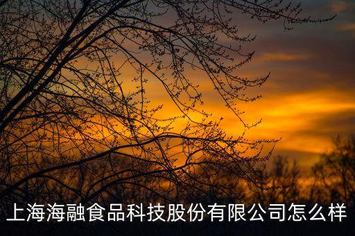 上海海融食品科技股份有限公司怎么样