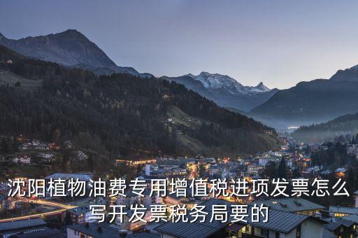 沈阳植物油费专用增值税进项发票怎么写开发票税务局要的