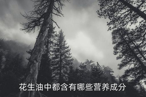 花生油中都含有哪些营养成分