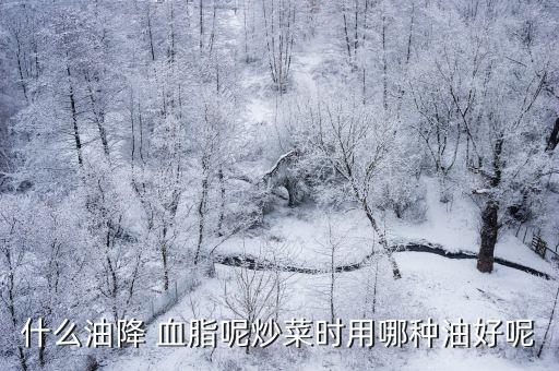 什么油降 血脂呢炒菜时用哪种油好呢