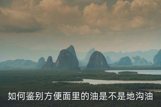 如何鉴别方便面里的油是不是地沟油